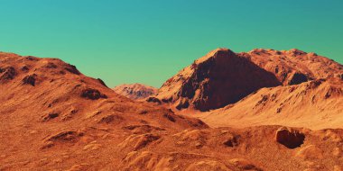 Mars manzara, 3D render
