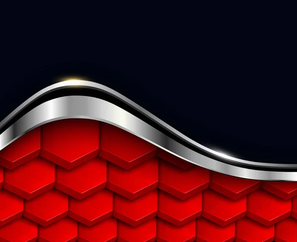 Metalik arkaplan kırmızı ve siyah — Stok Vektör