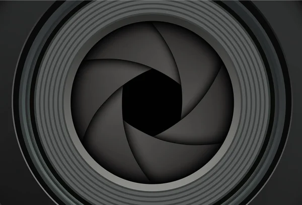 Tecnología lente de cámara de fondo con obturador . — Archivo Imágenes Vectoriales
