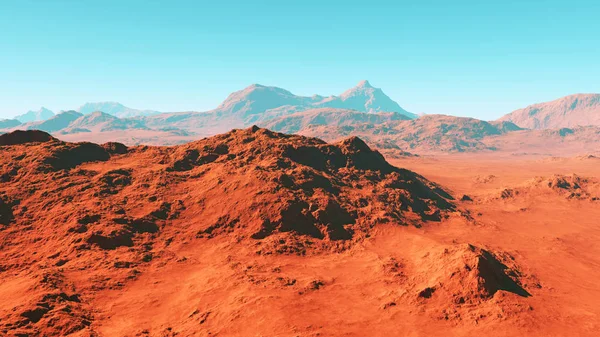 Mars landskap, 3D Render — Stockfoto