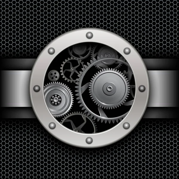 Background 3D with machinery gears — Stock Vector