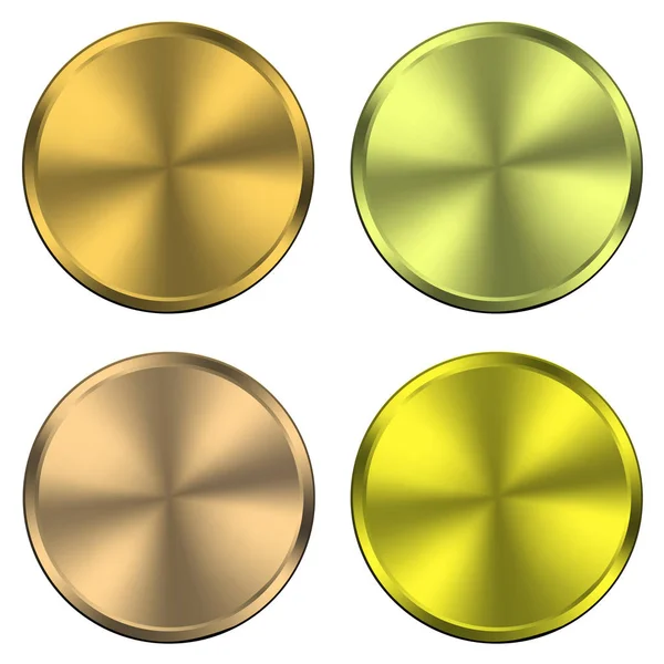 Circular metallic vector plates — Stock Vector