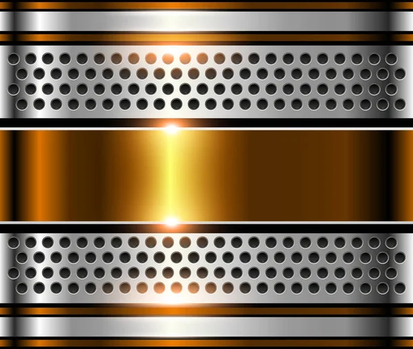 Stříbrné zlaté kovové pozadí — Stockový vektor