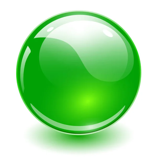 Glass sphere green — Stock Vector