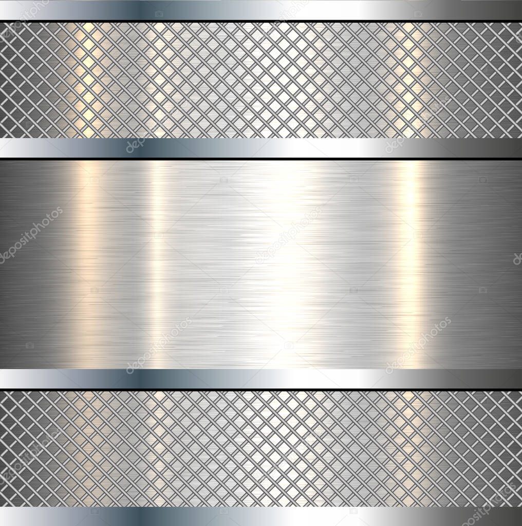 Background metallic silver technology vector illustration.