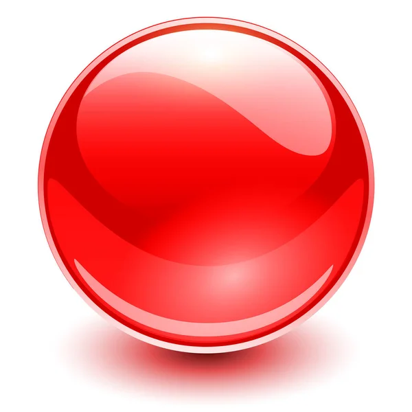 Glazen Bol Rood Vector Glanzende Bal — Stockvector