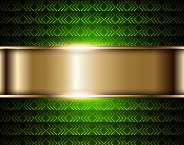 Fundo Ouro Abstrato Com Padrão Verde Vetor Elegante Fundo Dourado —  Vetores de Stock