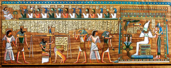 Egyptian Papyrus Antique Hieroglyphs — Stock Photo, Image