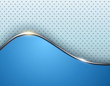 Mavi arka plan, dalga ve nokta deseni, vektör çizim ile zarif.