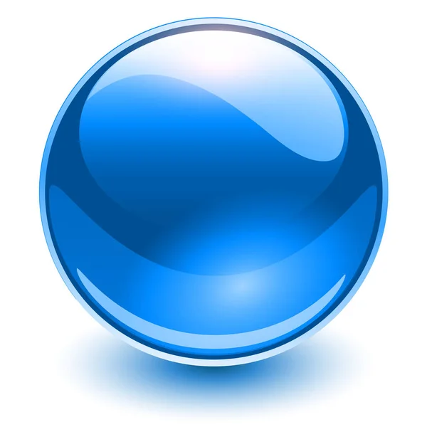 ガラス球青 ベクトル光沢のあるボール — ストックベクタ