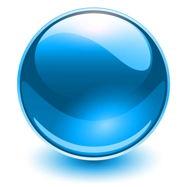 Glazen Bol Blauw Vector Glanzende Bal — Stockvector