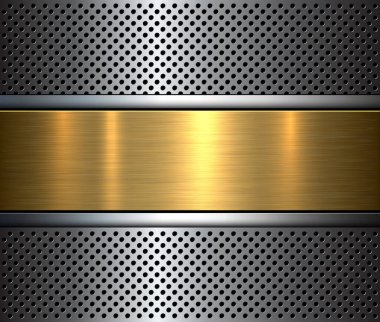 Delik delikleri desenli metalik arkaplan ve metal doku, vektör illüstrasyonu.