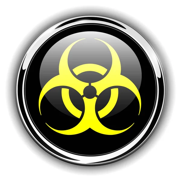 Biohazard Danger Sign Button Vector Dangerous Symbol — Stock Vector