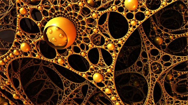 Абстрактний Фон Фантастичні Золоті Структури — стокове фото