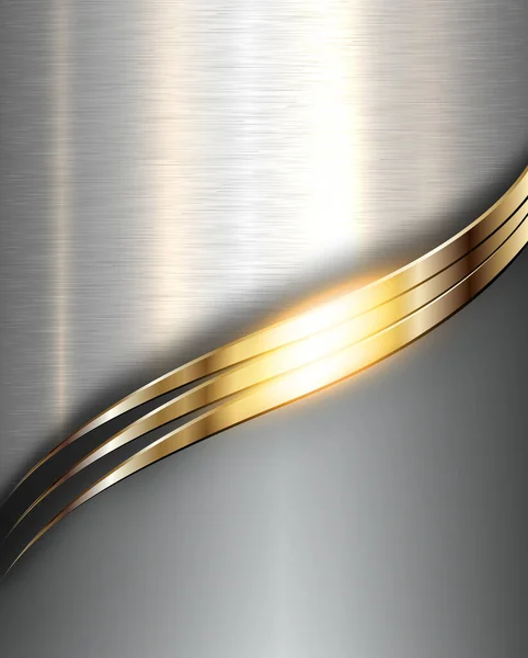 Metall Bakgrund Elegant Silver Guld Vektor Metallisk Konsistens — Stock vektor