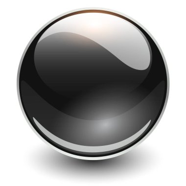 Cam küre siyah, vektör parlak top