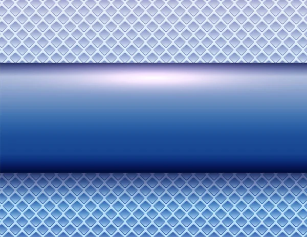Metallic Achtergrond Blauw Bannner Geperforeerde Textuur Vector Illustratie — Stockvector