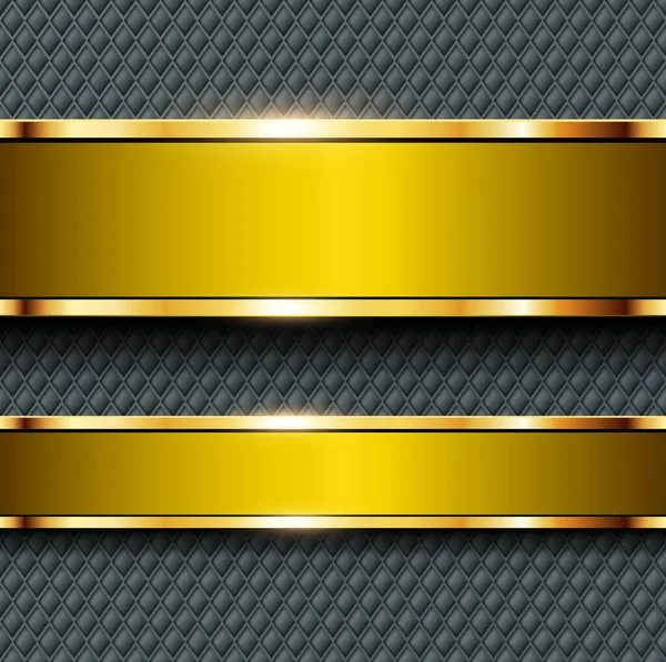 Бізнес Фон Золото Банери Золотими Металевими Елементами — стоковий вектор