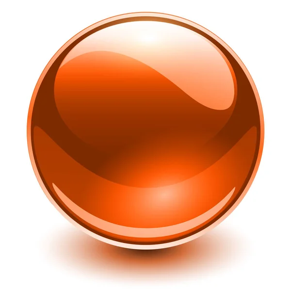 Esfera Vidrio Naranja Bola Brillante Vector — Vector de stock