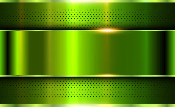 Grön Metallic Bakgrund Polerat Stål Textur Vektor Design — Stock vektor