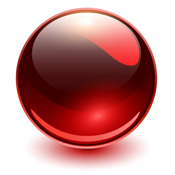 Glass Sphere Red Shiny Ball — Stock Vector