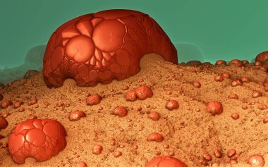 Arkaplan, fantastik 3 boyutlu dünya, bilgisayar yapımı tasarım. 