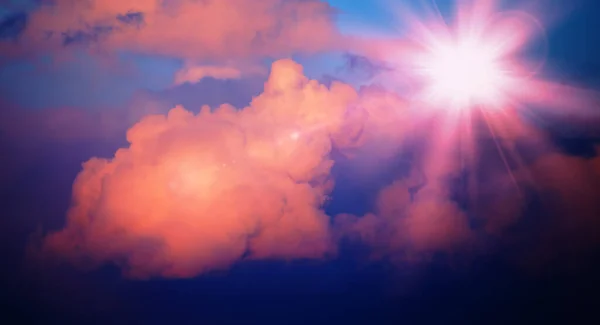 Beautiful Sunset Sky Clouds Sun Dramatic Light — Stock Photo, Image