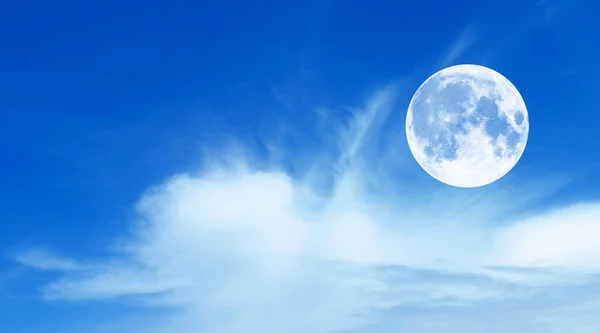 Blue Sky Clouds Moon Natural Background — Stock Photo, Image