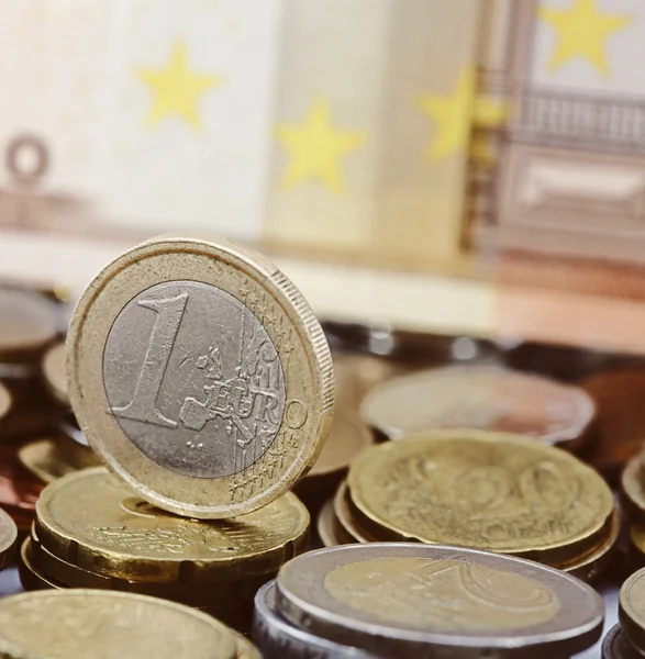 Jedna moneta euro — Zdjęcie stockowe