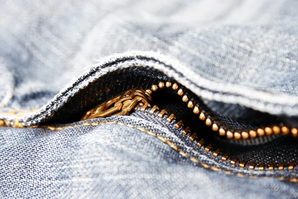 Cerniera per jeans con zip — Foto Stock