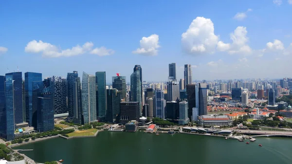 Panorama Del Centro Singapur Desde Techo Del Hotel Marina Bay —  Fotos de Stock