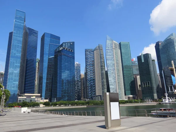 Panorama Del Centro Singapur Desde Frente Del Hotel Marina Bay —  Fotos de Stock