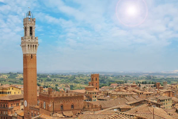 Panorama van de stad Siena — Stockfoto