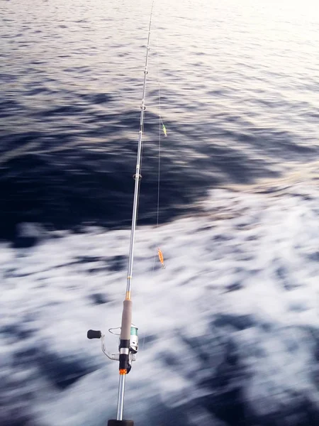 Vara de pesca, pesca no mar — Fotografia de Stock