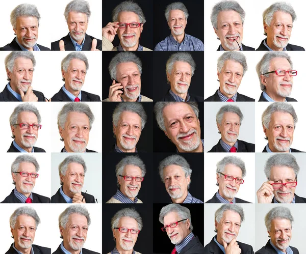 Collage van man gezichten — Stockfoto