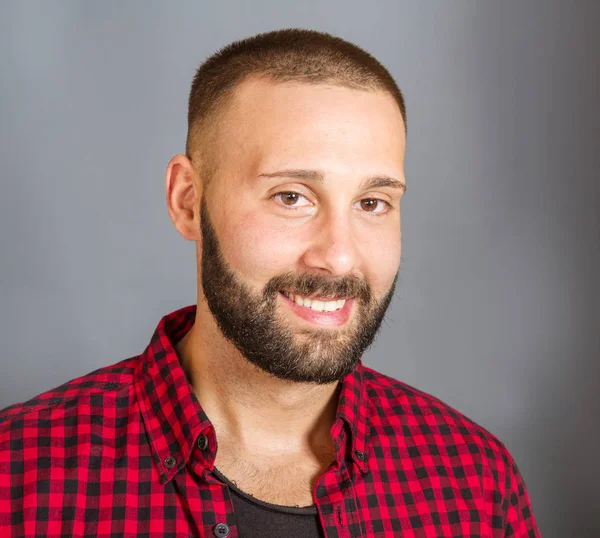 Portrait of smiling beared man — Stock Photo, Image