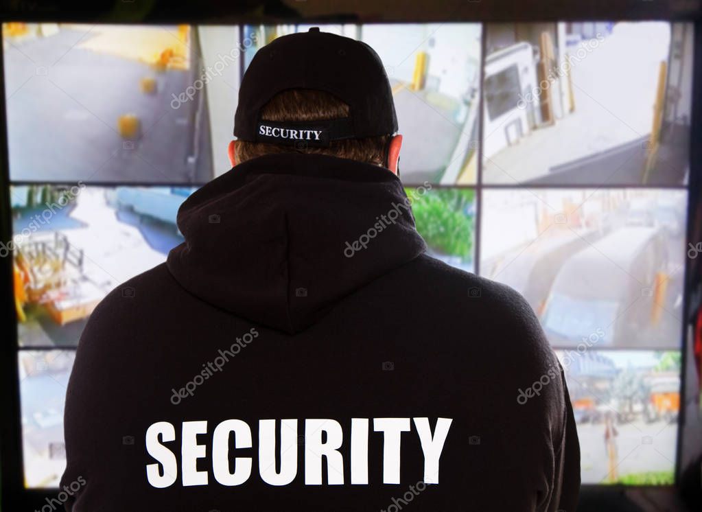 security man back view