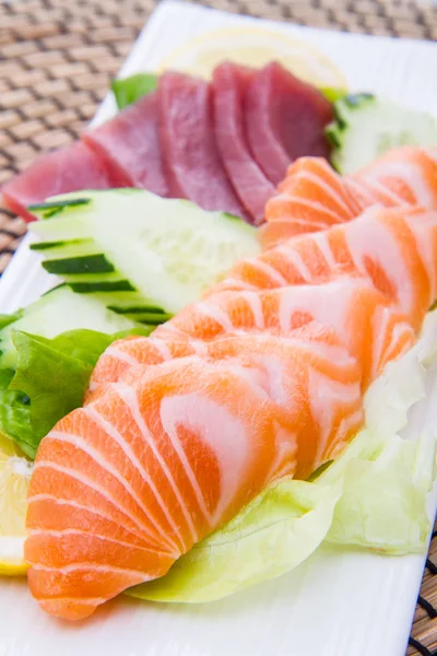 Tuna and salmon sashimi — Stock Photo, Image