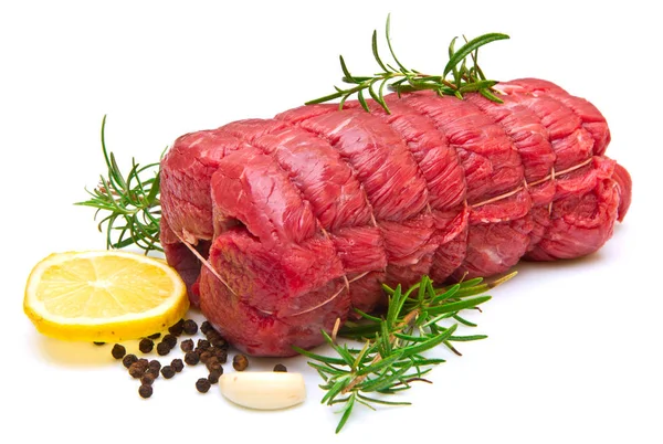 Sült marhahús, a rozmaring, a fehér — Stock Fotó
