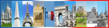 Paris fotoğrafları kolaj bir
