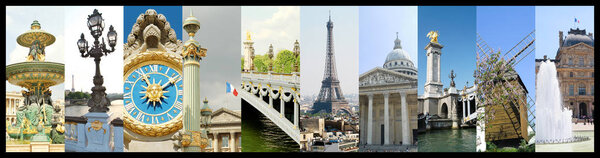 Collage of photos of beautiful Paris