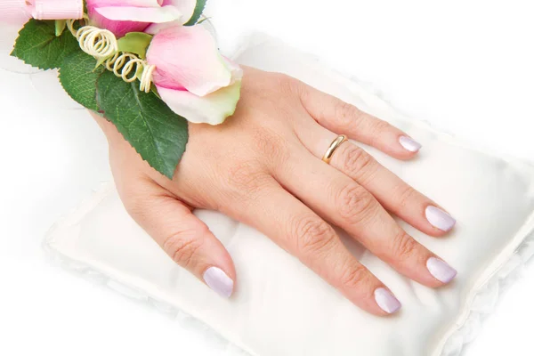 Svatební ruce snubní prsten Royalty Free Stock Obrázky