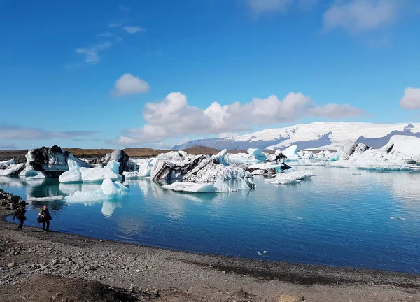 Vista de icebergs em Glacier Lagoon, Islândia — Fotografia de Stock