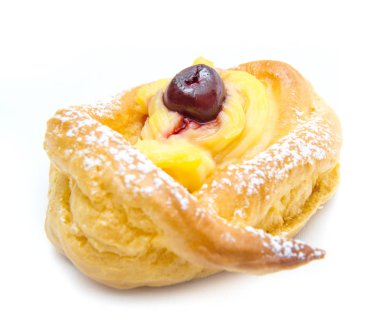 Beyaz arka plan üzerinde izole tatlı çörek