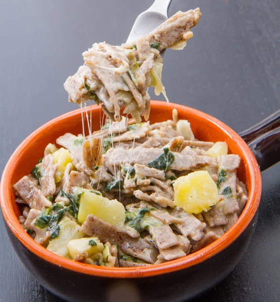 A plate of valtellinese pizzoccheri — Stock Photo, Image