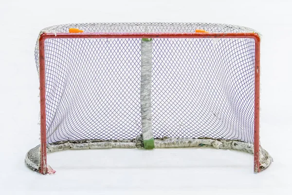 Rete Hockey Ghiaccio Vuota — Foto Stock