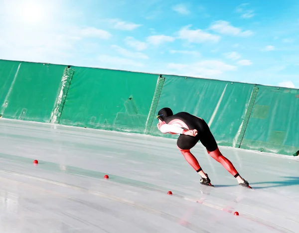 Patinagem Velocidade Gelo — Fotografia de Stock