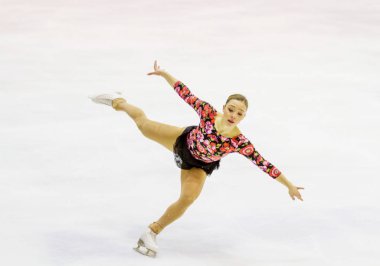 Milan - Aralık 16: Giada ikinci Aralık, 2017 üzerinde Milan'da sınıflandırılmış Russo Agor Buz Sarayı İtalyan şampiyonasında 2018 sırasında