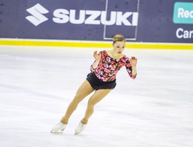 Milan - Aralık 16: Giada ikinci Aralık, 2017 üzerinde Milan'da sınıflandırılmış Russo Agor Buz Sarayı İtalyan şampiyonasında 2018 sırasında