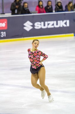 Milan - Aralık 16: Giada ikinci Aralık, 2017 üzerinde Milan'da sınıflandırılmış Russo Agor Buz Sarayı İtalyan şampiyonasında 2018 sırasında